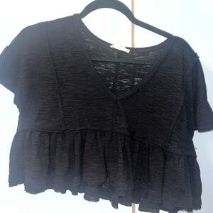 Comfy Black V-neck Shirt